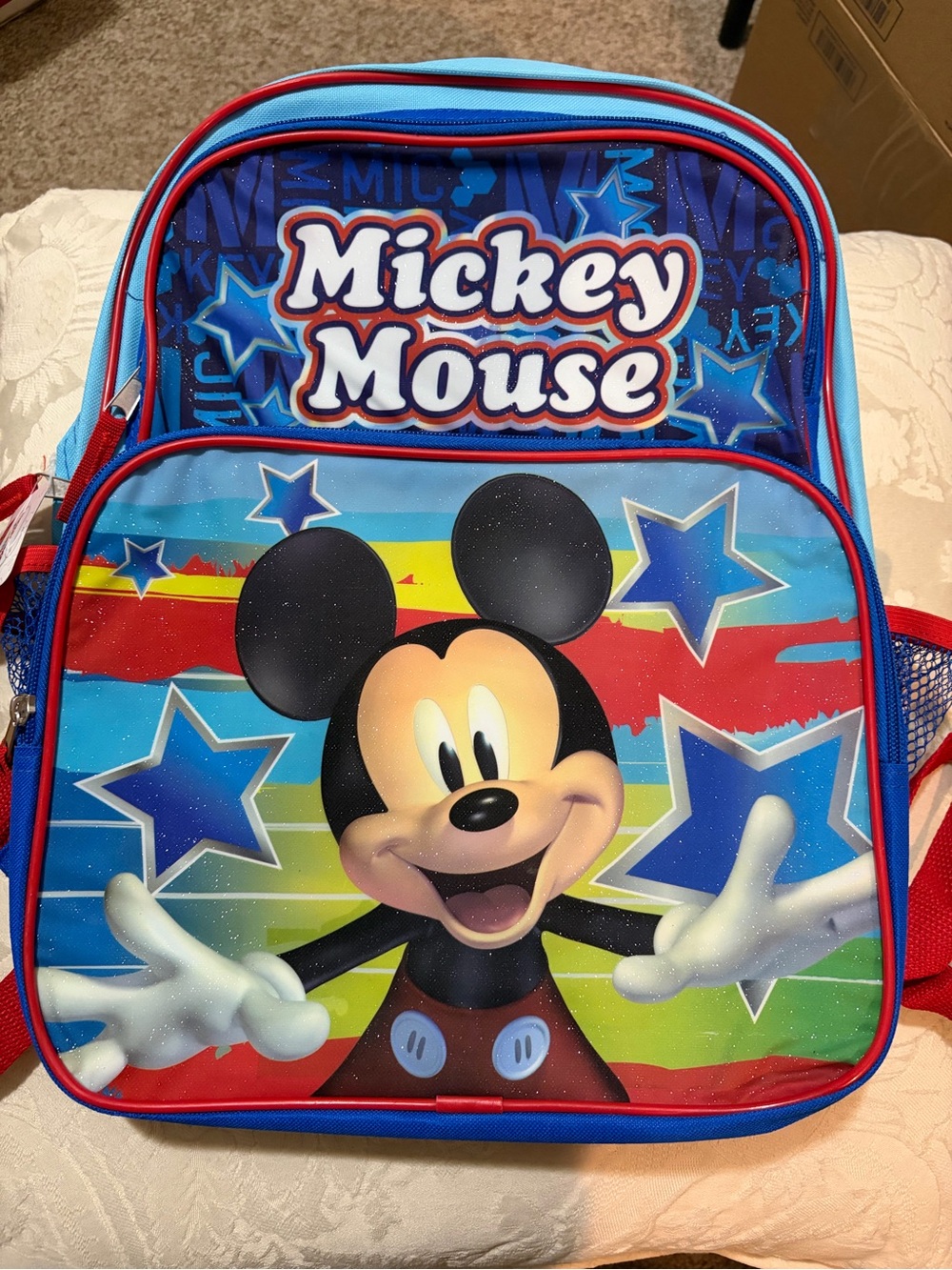 Mickey Mouse Kids Backpack - Blue Red Multicolor Disney
